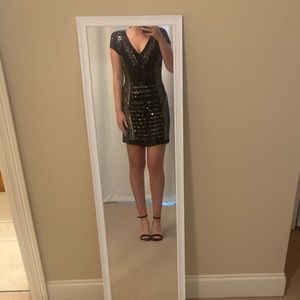 Black beaded Parker mini dress